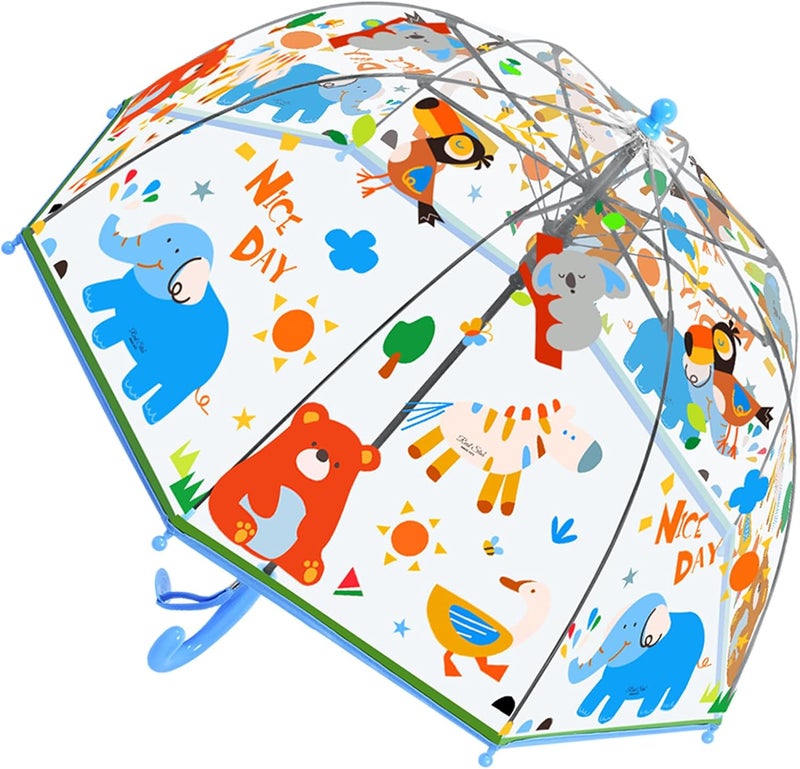 RONIARE Kids Umbrella Clear Bubble Umbrellas for Rain,Safety Dome Windproof Umbrella for Kid Girls and Boys - Image 1